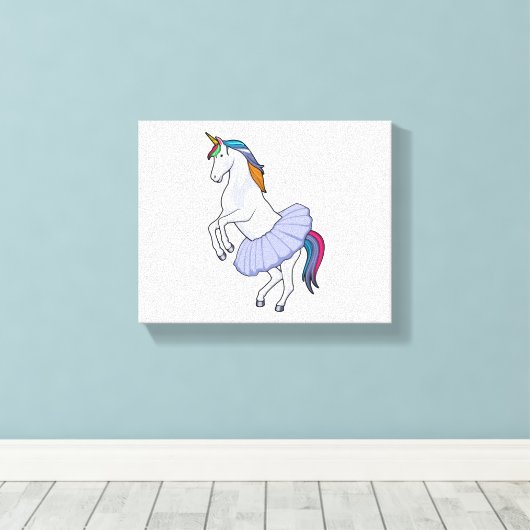 Unicorn bij Ballet met Skirt Canvas Afdruk (Insitu (Houten vloer))