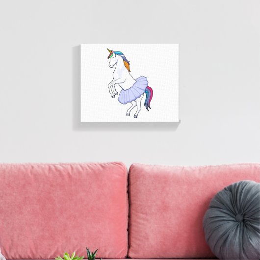 Unicorn bij Ballet met Skirt Canvas Afdruk (Insitu (Woonkamer))