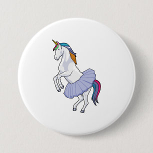Unicorn bij Ballet met Skirt Ronde Button 7,6 Cm