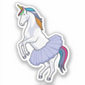 Unicorn bij Ballet met Skirt Sticker (Voorkant)