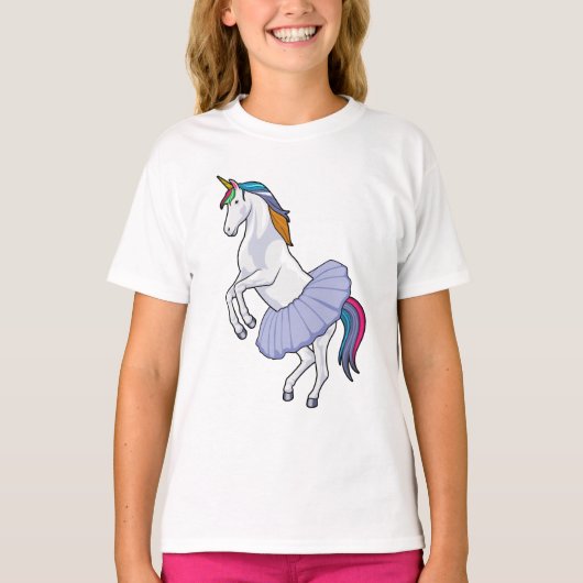 Unicorn bij Ballet met Skirt T-shirt (Voorkant)