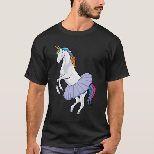 Unicorn bij Ballet met Skirt T-shirt (Voorkant)