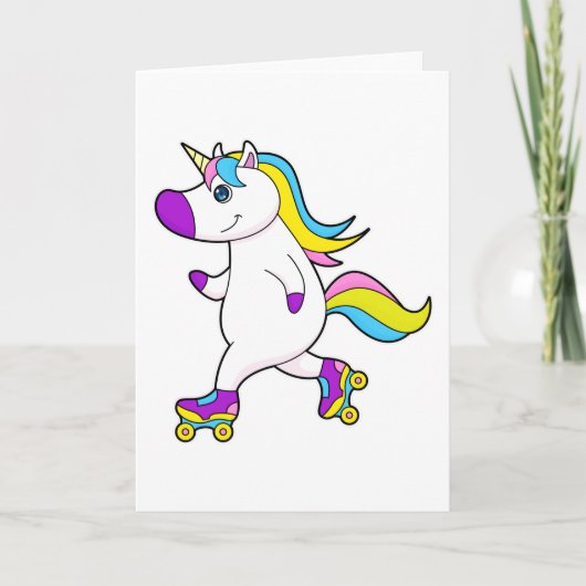 Unicorn bij Gealigneerd schaatsen met schaatsen va Kaart (Voorkant)