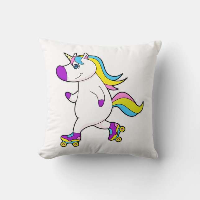 Unicorn bij Gealigneerd schaatsen met schaatsen va Kussen (Voorkant)