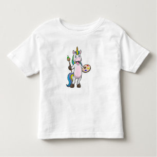 Unicorn bij het Schilderen met Borstel & Kleur Kinder Shirts