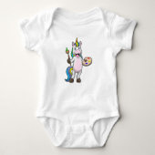 Unicorn bij het Schilderen met Borstel & Kleur Romper (Voorkant)