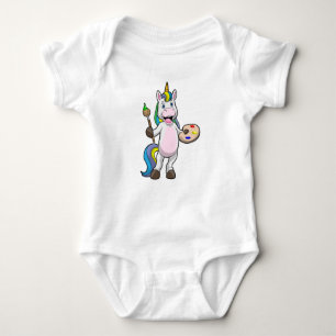 Unicorn bij het Schilderen met Borstel & Kleur Romper