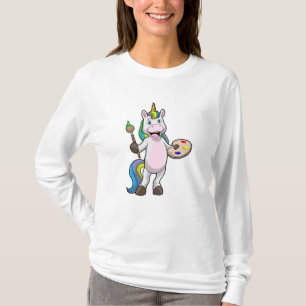 Unicorn bij het Schilderen met Borstel & Kleur T-shirt