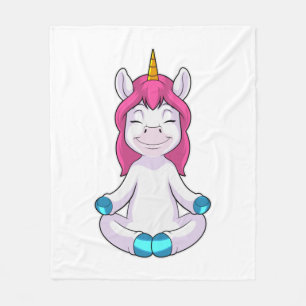 Unicorn bij Meditate in vergadering Fleece Deken