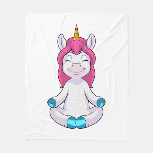 Unicorn bij Meditate in vergadering Fleece Deken (Voorkant)