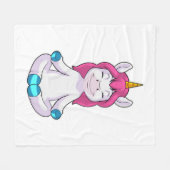 Unicorn bij Meditate in vergadering Fleece Deken (Voorkant (Horizontaal))