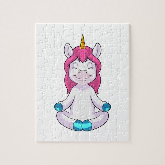 Unicorn bij Meditate in vergadering Legpuzzel (Verticaal)