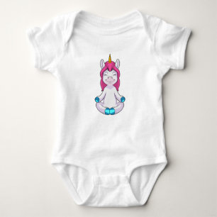 Unicorn bij Meditate in vergadering Romper