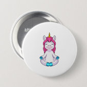Unicorn bij Meditate in vergadering Ronde Button 7,6 Cm (Voorkant /achterkant)