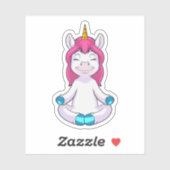 Unicorn bij Meditate in vergadering Sticker (Vel)
