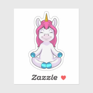Unicorn bij Meditate in vergadering Sticker