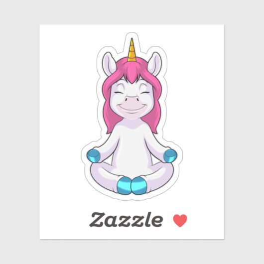 Unicorn bij Meditate in vergadering Sticker (Vel)