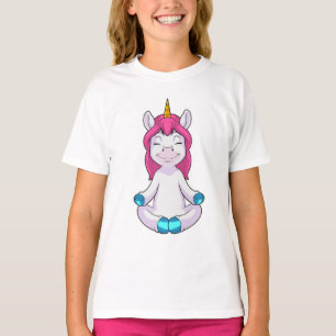 Unicorn bij Meditate in vergadering T-shirt