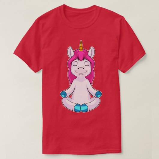 Unicorn bij Meditate in vergadering T-shirt (Design voorkant)