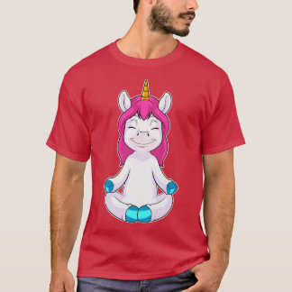 Unicorn bij Meditate in vergadering T-shirt