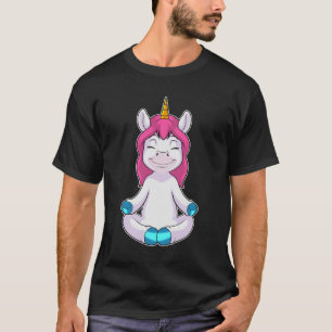 Unicorn bij Meditate in vergadering T-shirt