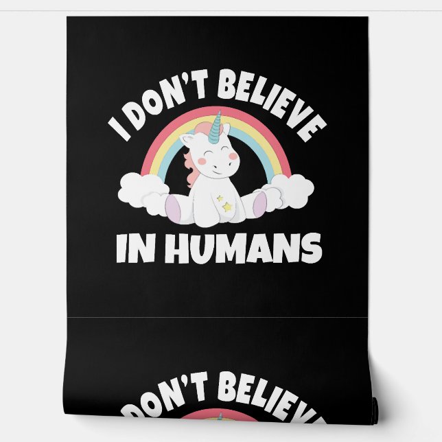 Unicorn bij mensen behang (Afrollen)