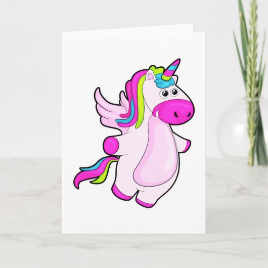Unicorn bij vliegen kaart (Voorkant)