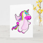 Unicorn bij vliegen kaart (Gele Bloem)