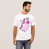 Unicorn bij vliegen t-shirt (Voorkant volledig)