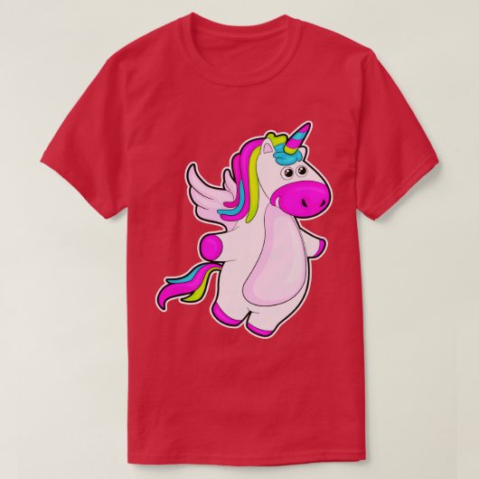 Unicorn bij vliegen t-shirt (Design voorkant)