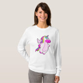Unicorn bij vliegen t-shirt (Voorkant volledig)