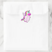 Unicorn bij vliegen vierkante sticker (Tas)