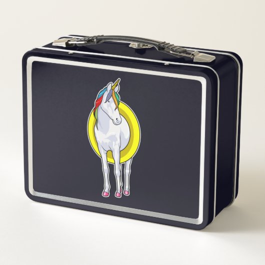 Unicorn bij zwemmen met Swim-ring (Achterkant)