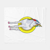 Unicorn bij zwemmen met Swim-ring Fleece Deken (Voorkant (Horizontaal))