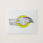 Unicorn bij zwemmen met Swim-ring Legpuzzel (Horizontaal)