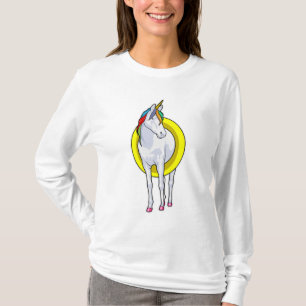 Unicorn bij zwemmen met Swim-ring T-shirt