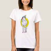 Unicorn bij zwemmen met Swim-ring T-shirt (Voorkant)