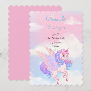 UNICORN BIRTHDAY ARTIJ INVITATIE KAART