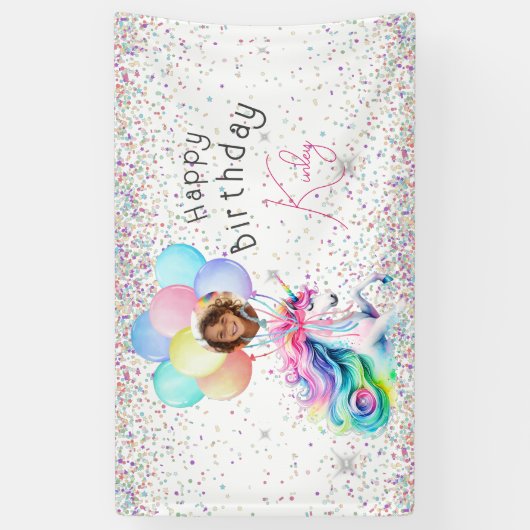 Unicorn Birthday Banner (Verticaal)