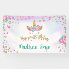 Unicorn Birthday Banner Magical Girl Party