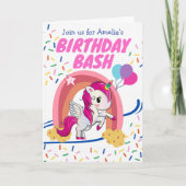 Unicorn Birthday Bash Kaart (Voorkant)