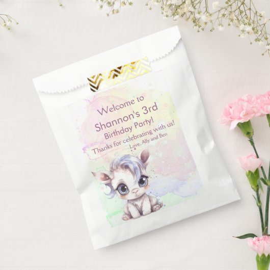 Unicorn Birthday Bedankzakje (Gezegeld)