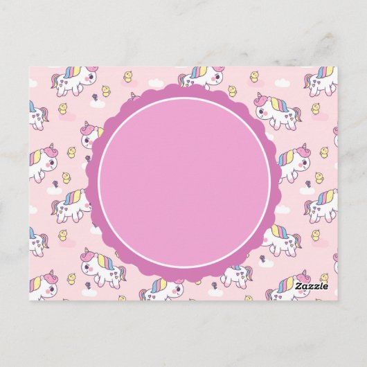 Unicorn Birthday Briefkaart (Achterkant)