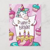 Unicorn Birthday Briefkaart (Voorkant)