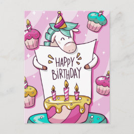 Unicorn Birthday Briefkaart