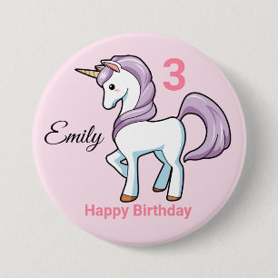 UNICORN Birthday Button Personaliseer de naam van 