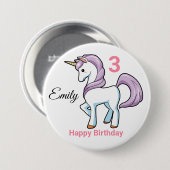 UNICORN Birthday Button Personaliseer naamleeftijd (Voorkant /achterkant)