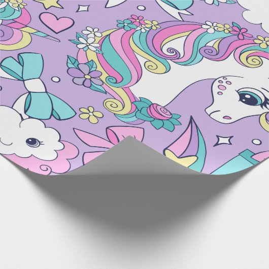 Unicorn Birthday Cadeaupapier (Hoek)