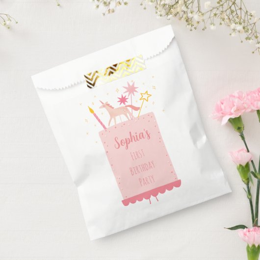 Unicorn Birthday Cake Bedankzakje (Gezegeld)