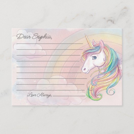 Unicorn Birthday-capsule Informatiekaartje (Voorkant)